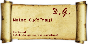Weisz Györgyi névjegykártya